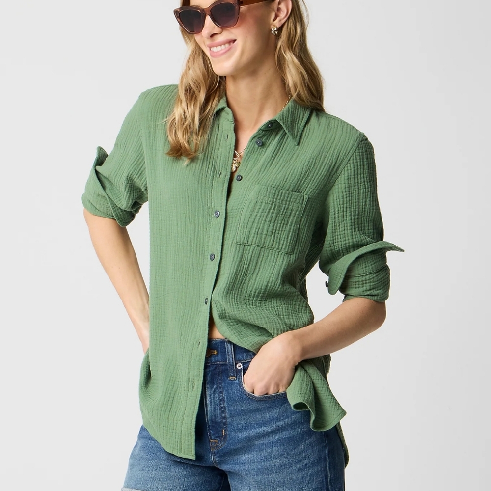 J. Crew Factory Gauze Shirt - Picture 3 of 4